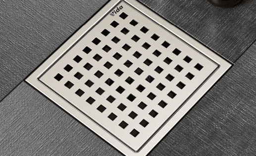 Square Floor Grating With Trap